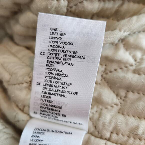 Vintage H&M S/S Studio 2016 Leather Biker Moto Jacket Womens Size 4 - Picture 10 of 12